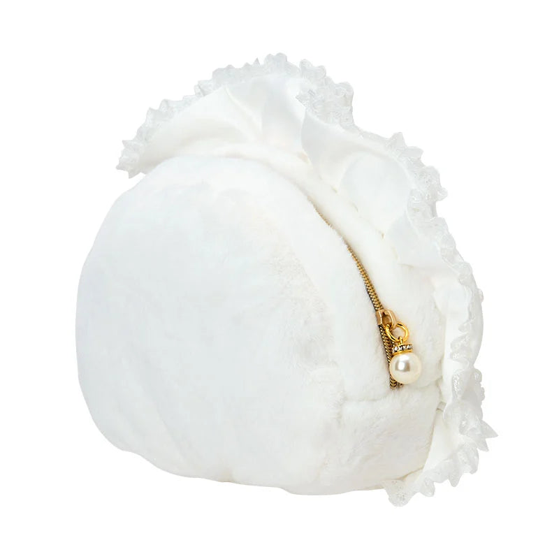 Sanrio Hello Kitty Face-shaped pouch (white frill)
