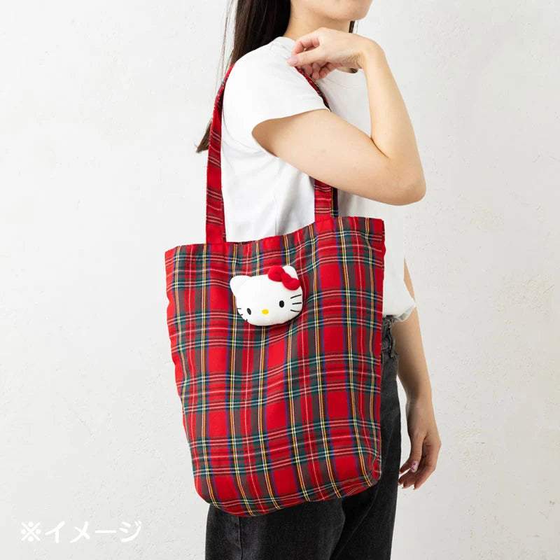 Sanrio Hello Kitty Tote bag with mascot (tartan)