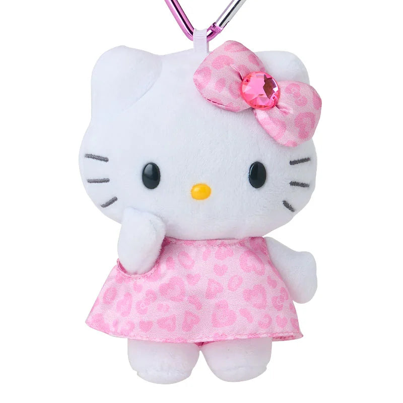 Sanrio Hello Kitty Mascot keychain with tail (leopard) pink