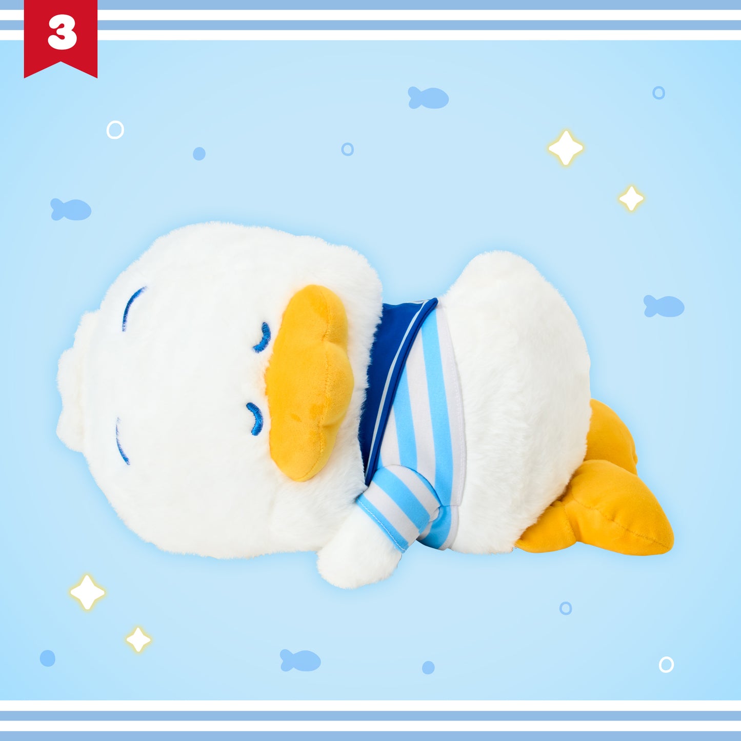 Sanrio Ahiruno Pekkle Hugging stuffed animal (Pekkle & Pitch’s Summer days)