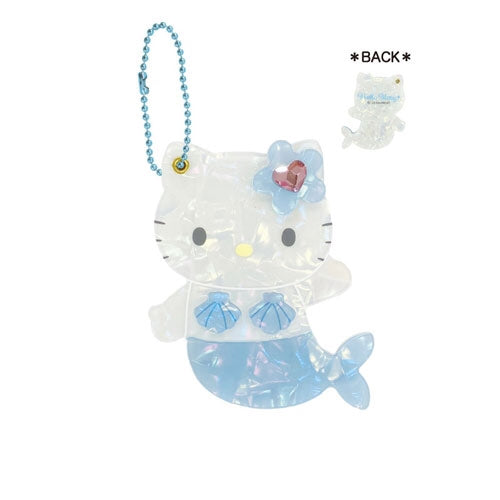 Hello Kitty Shell Mirror Keychain Mermaid (Blue)