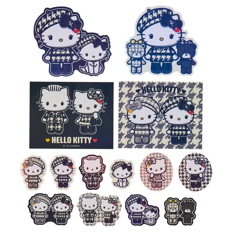 Sanrio Hello Kitty Sticker set (monochrome girly twin coordinate)