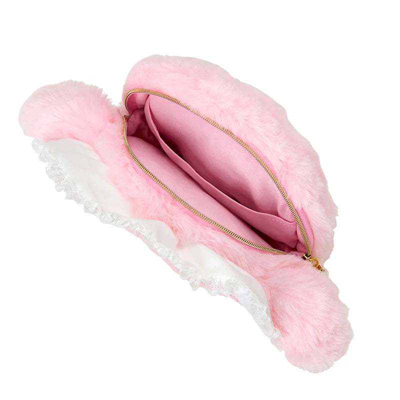 Sanrio My Melody Face-shaped pouch (white frill)