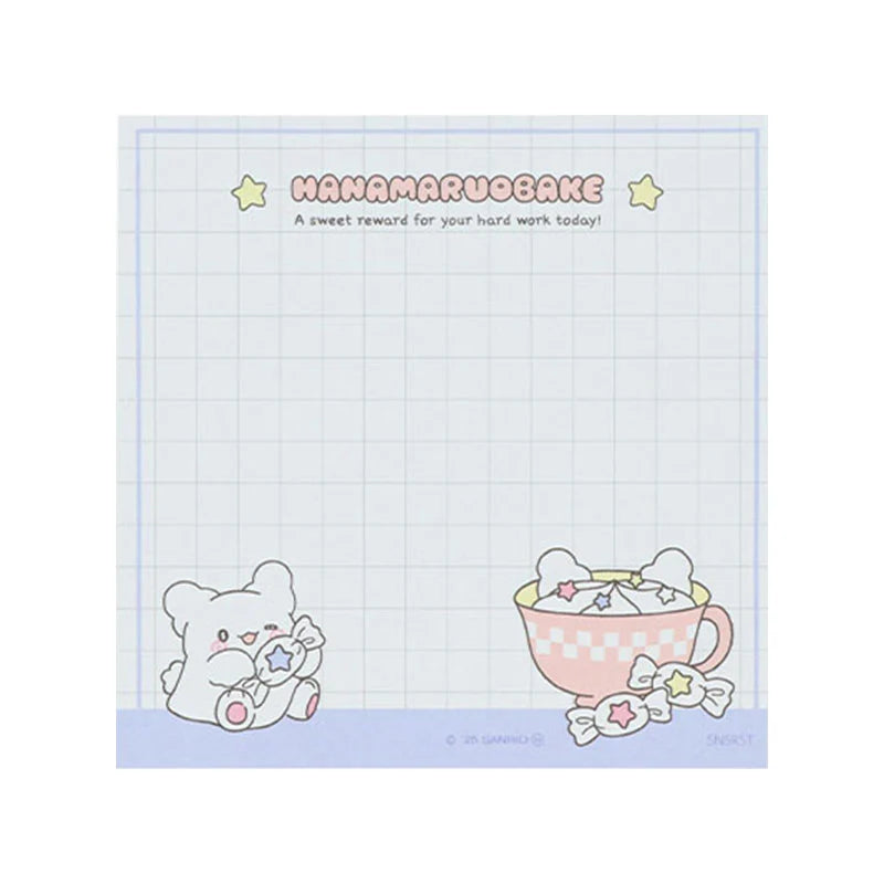 Sanrio Hanamaruobake Blue Square Memo (Pastel Sweets Pop)