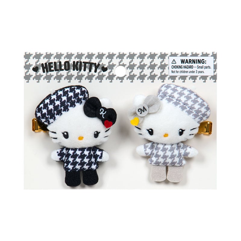 Sanrio Hello Kitty Hair clip set (monochrome girly twin coordinate)