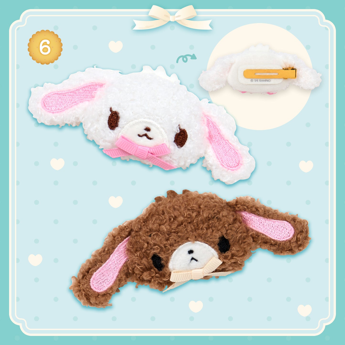 Sanrio Sugarbunnies Hair clip set (Biscuit)