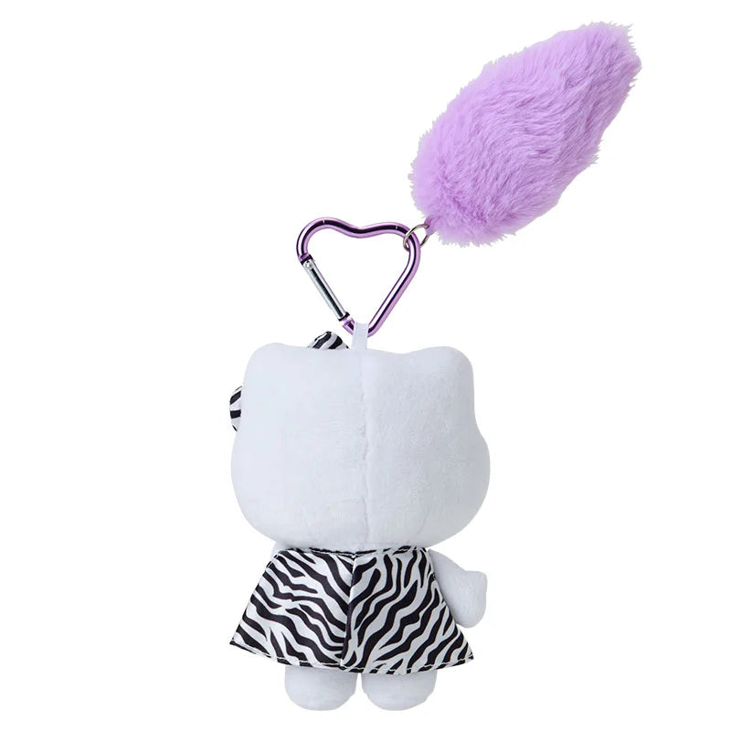 Sanrio Hello Kitty Mascot keychain with tail (zebra)