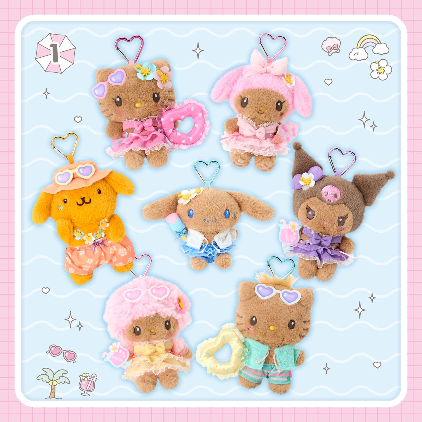 Sanrio Mascot Holder (Kirameki Summmer Pool)