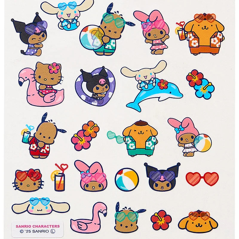 Sanrio Characters 4 size stickers (night party)