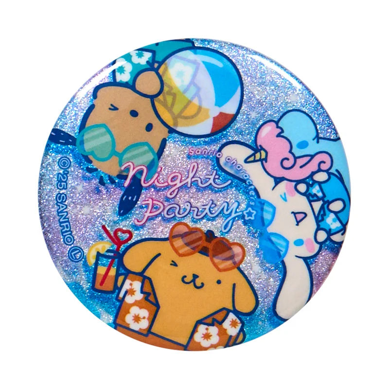 Sanrio Characters Glitter Can Badge Blind Box (Night Party)