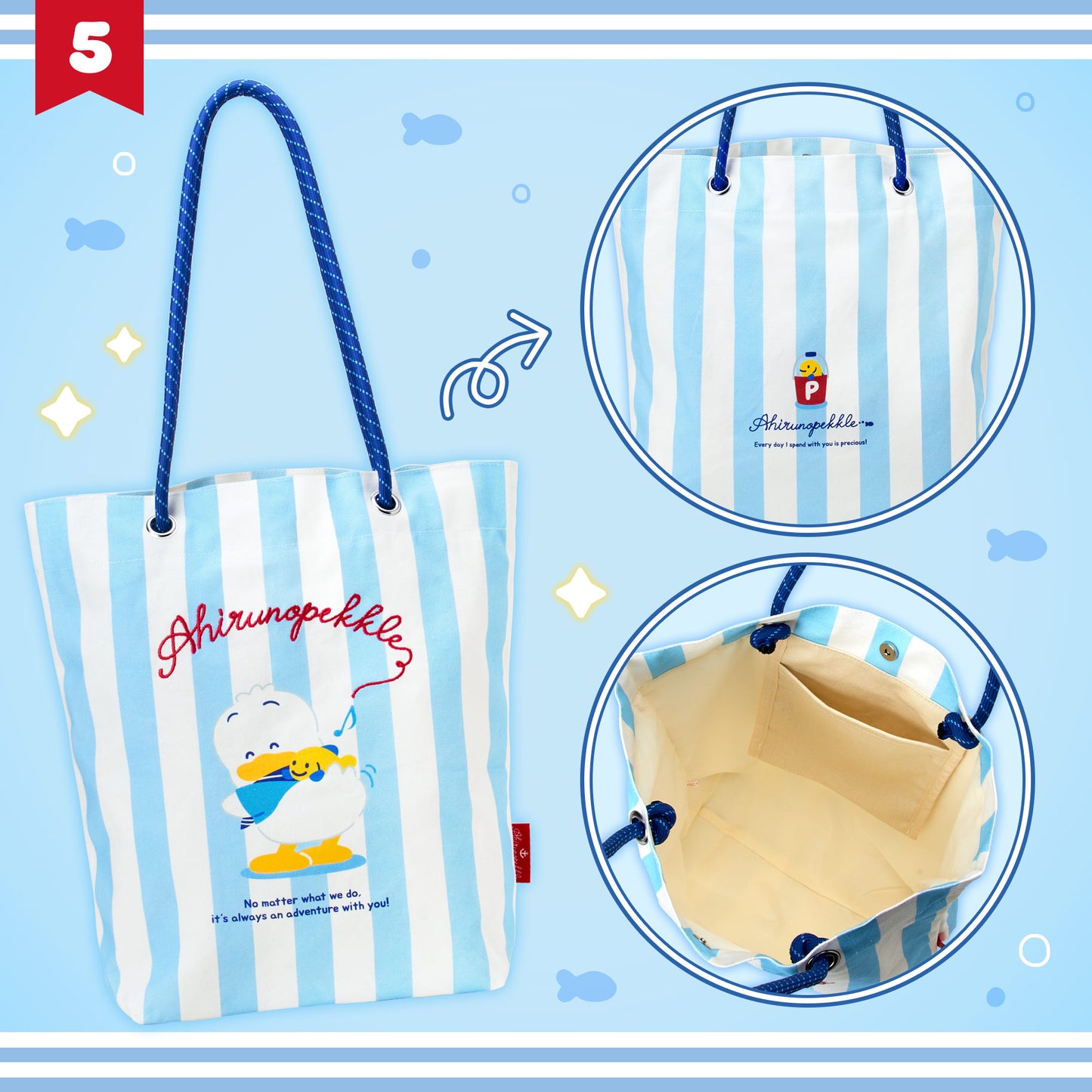 Sanrio Ahiruno Pekkle Tote bag (Pekkle & Pitch’s Summer days)
