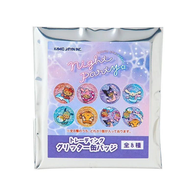 Sanrio Characters Glitter Can Badge Blind Box (Night Party)