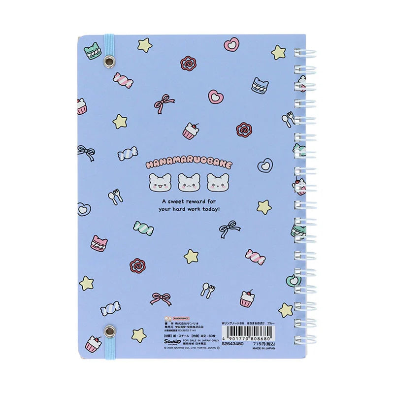 Sanrio Hanamaruobake B6 Ring Blue Notebook (Pastel Sweets Pop)