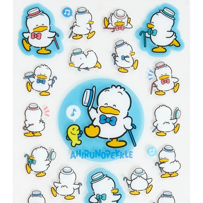 Sanrio Ahiruno Pekkle Sticker (in a good mood with singing and dancing)