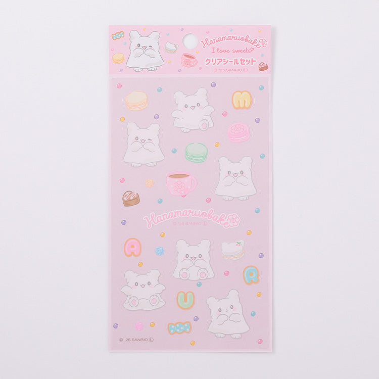 Sanrio Hanamaruobake (I love sweets) Clear Sticker Sheet
