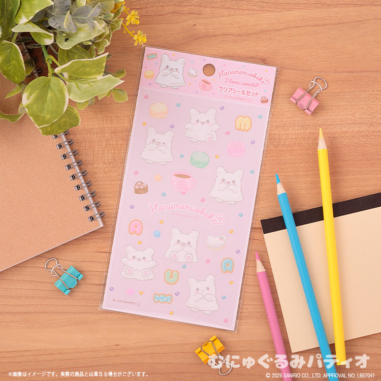 Sanrio Hanamaruobake (I love sweets) Clear Sticker Sheet
