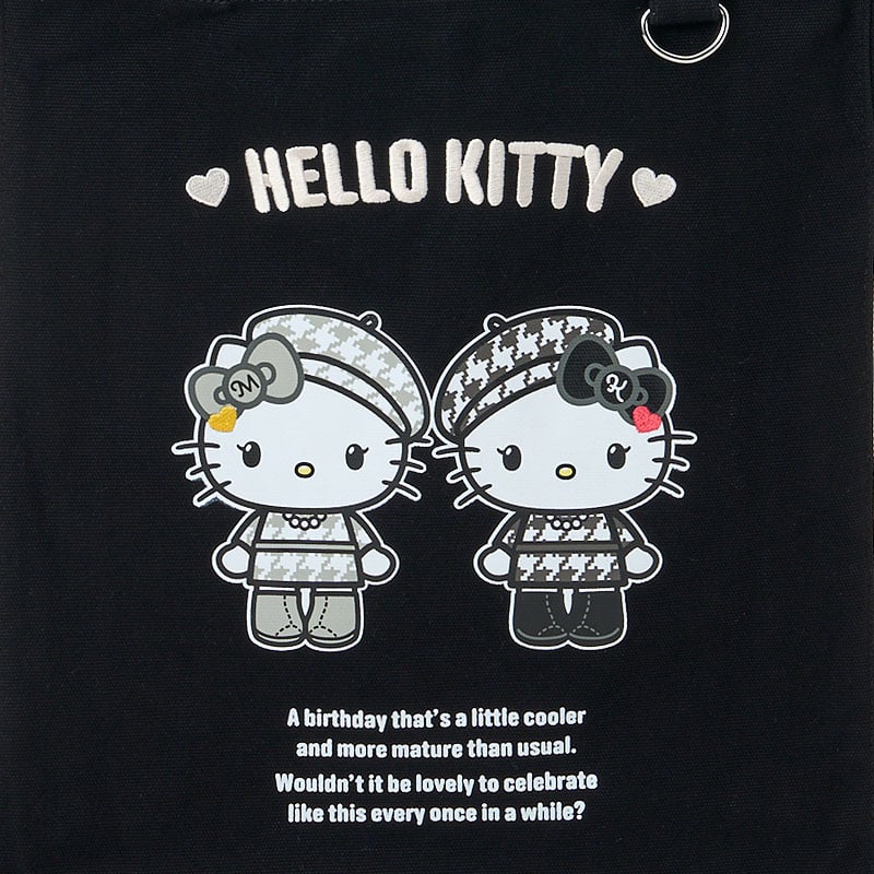 Sanrio Hello Kitty Tote bag (black and white girly twin coordinate)