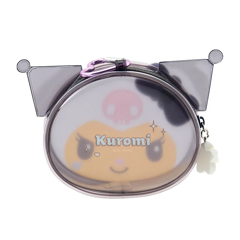 Sanrio Face-shaped clear mini pouch (Kirameki Summer Pool)