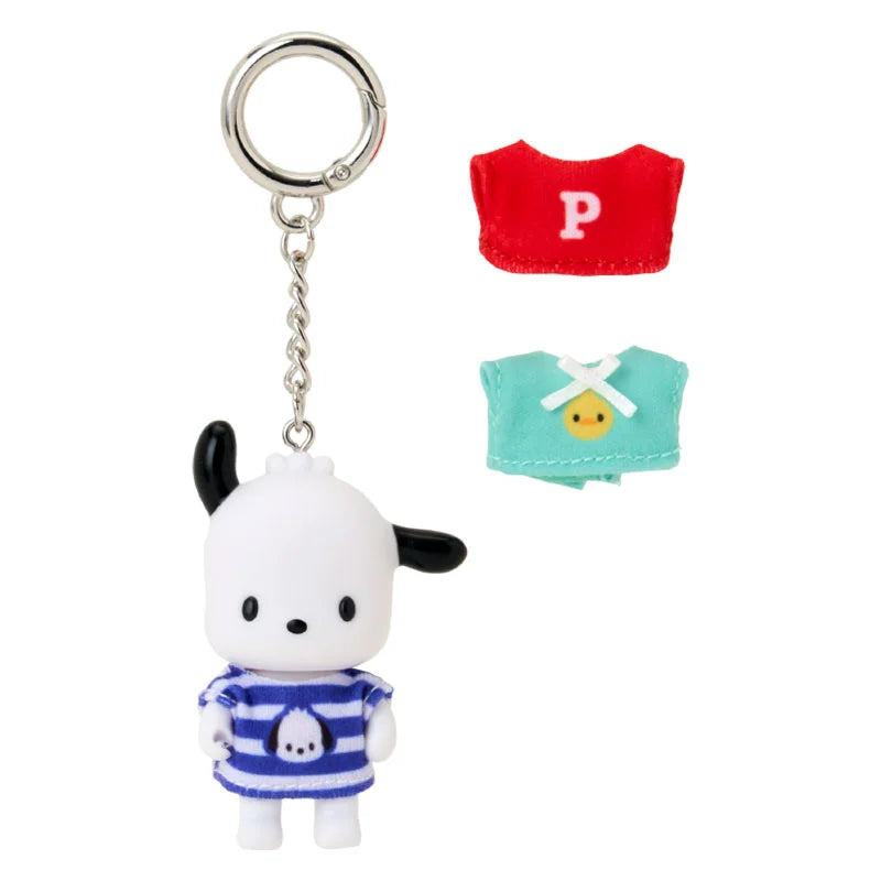 Sanrio Pochacco Keychain with change of clothes (Okigae design)