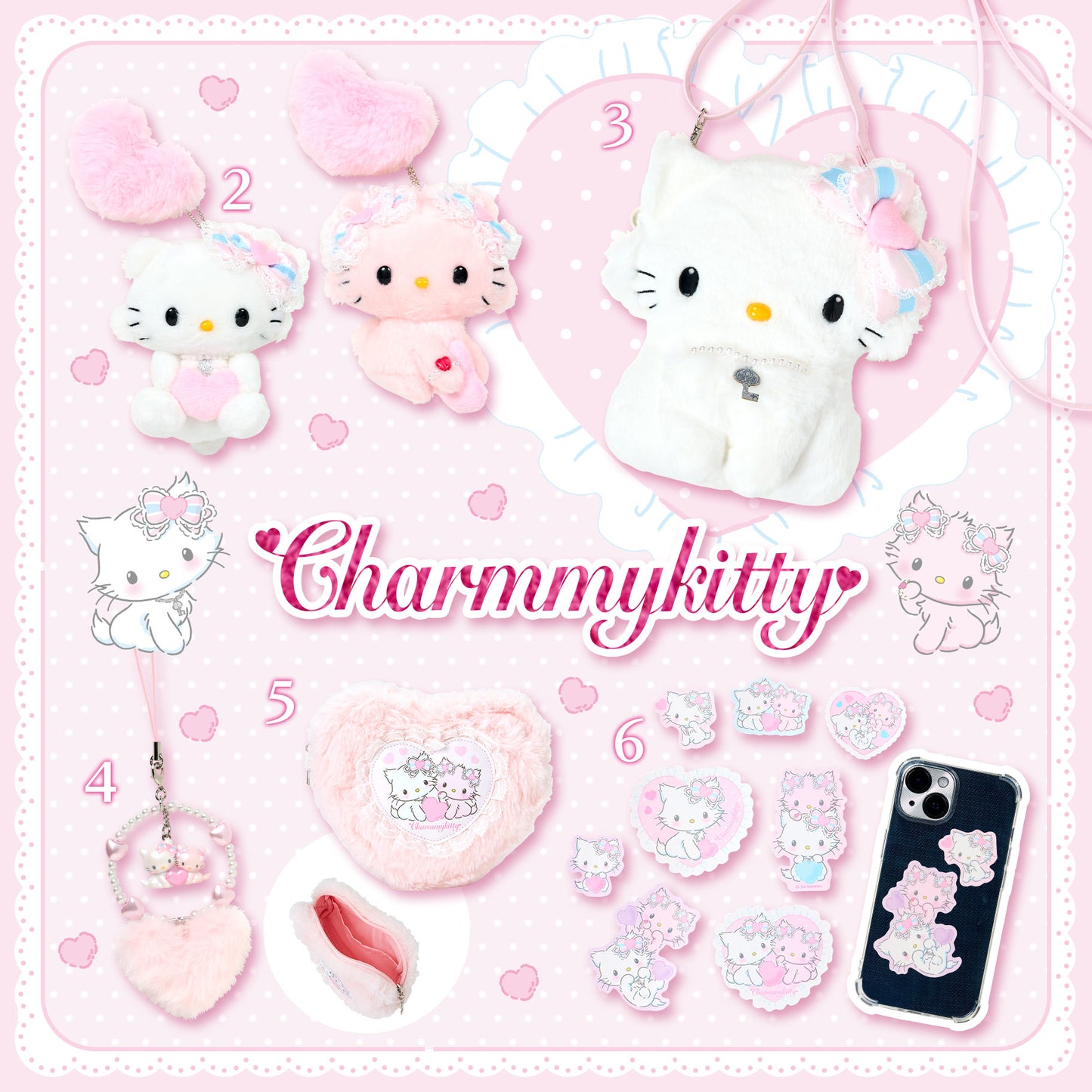 Sanrio Heisei Debut Character Fluffy Heart Series #2-6 (Charmmykitty)