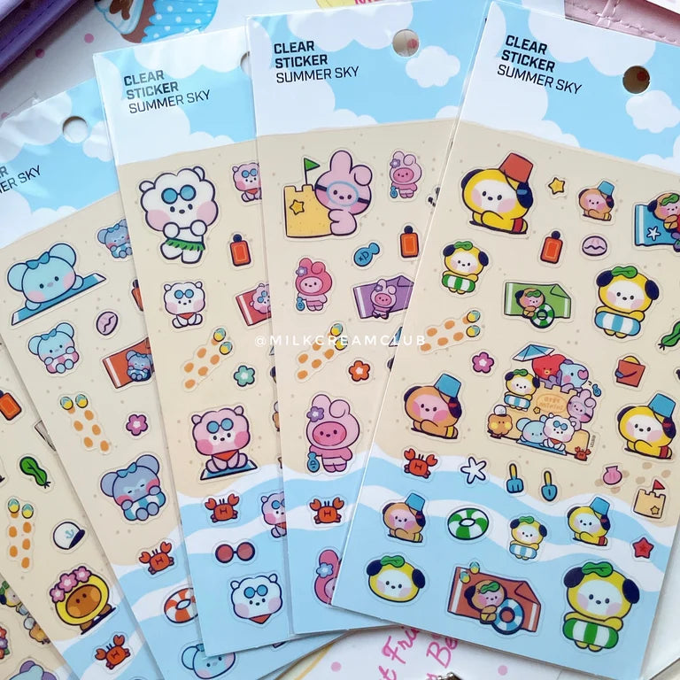 BT21 Summer Sky Clear Sticker