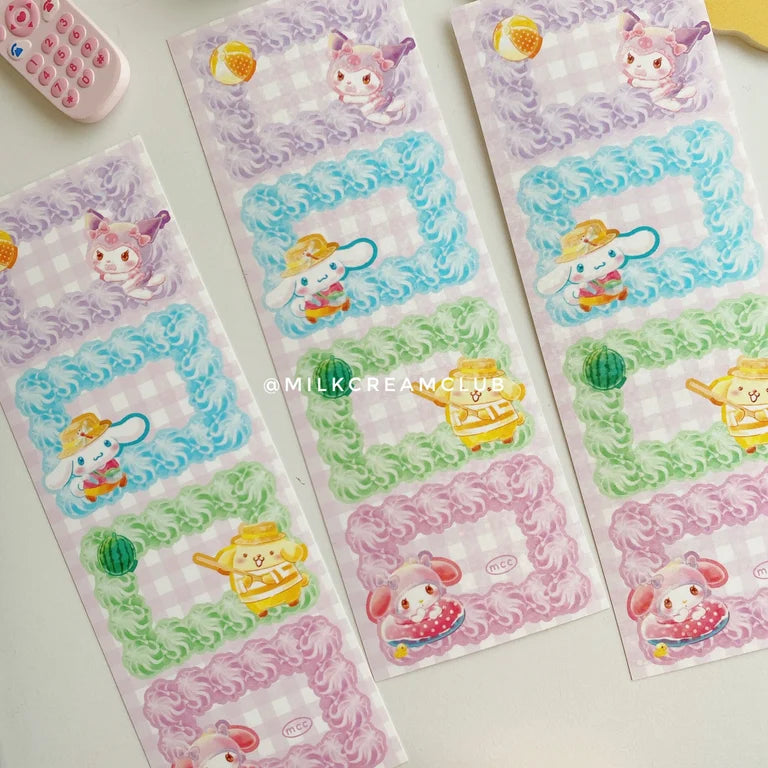 Sanrio Characters Cream Frame Sticker