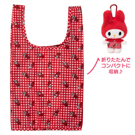 Sanrio My melody Mascot Holder Eco Bag (red check)