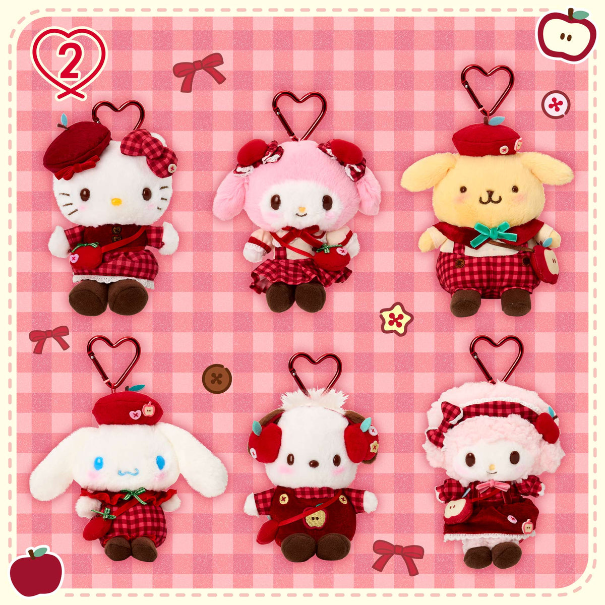 Sanrio Mascot Holder (Autumn Apple)