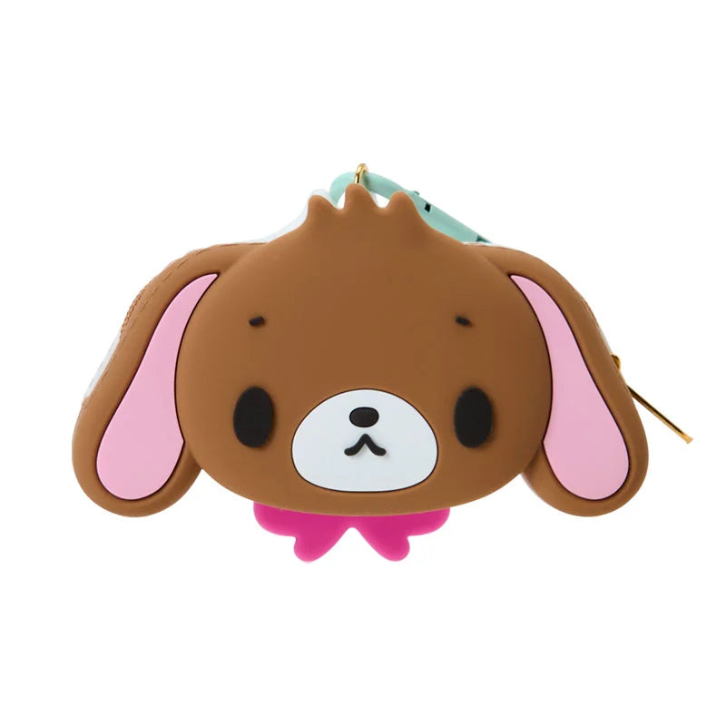 Sanrio Sugarbunnies Face-shaped silicone mini pouch (Biscuit)