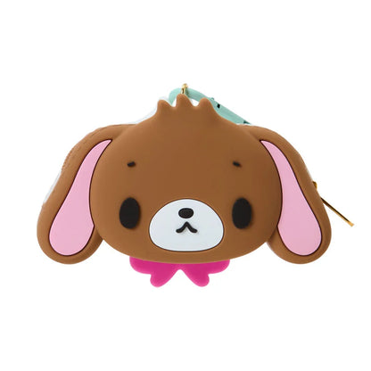 Sanrio Sugarbunnies Face-shaped silicone mini pouch (Biscuit)