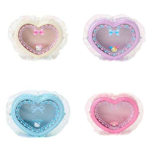 Sanrio Heart-shaped clear pouch (ballet core)