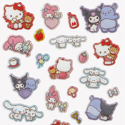 Sanrio Characters  Resin filling Sticker with glitter (Always together)