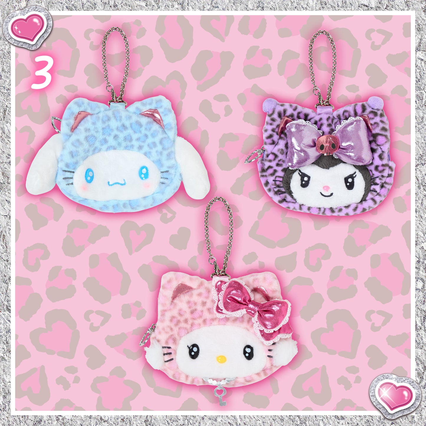 Sanrio Face-shaped pouch (Gyaru Cat)