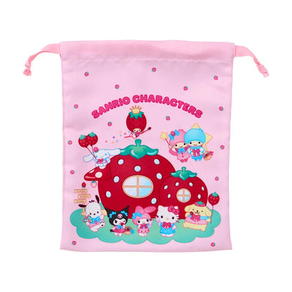 Sanrio Characters Drawstring Bag (Strawberry House)