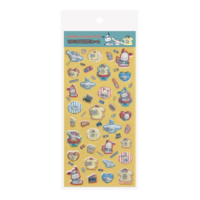Sanrio Characters  Kirafuchi resin filling Sticker (Retro Cinema)