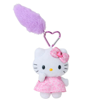 Sanrio Hello Kitty Mascot keychain with tail (leopard) pink