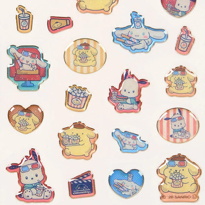 Sanrio Characters  Kirafuchi resin filling Sticker (Retro Cinema)