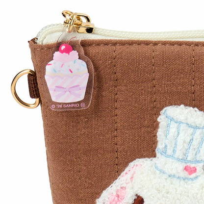 Sanrio Sugarbunnies Sagara Brown Embroidery Pouch (Love Sweets)