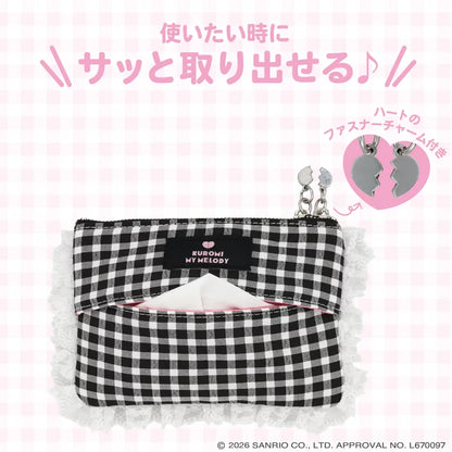 Sanrio Gingham check tissue pouch (Dreamy Sweet Ghost House)