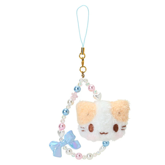 Sanrio Mashumaromitaina fuwa fuwa nyanko Face mascot strap