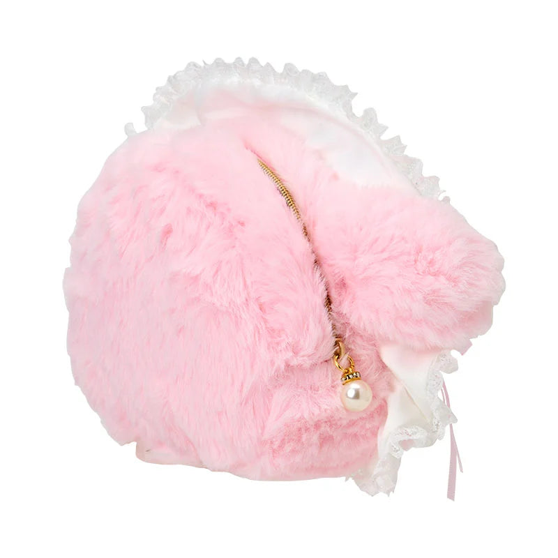 Sanrio My Melody Face-shaped pouch (white frill)