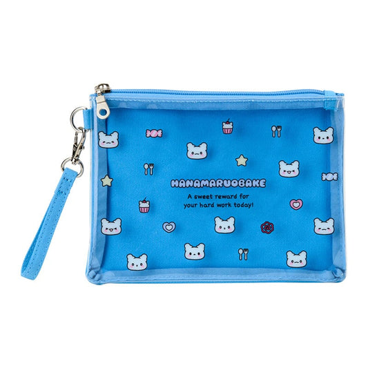 Sanrio Hanamaruobake Blue Flat Pouch (Pastel Sweets Pop)