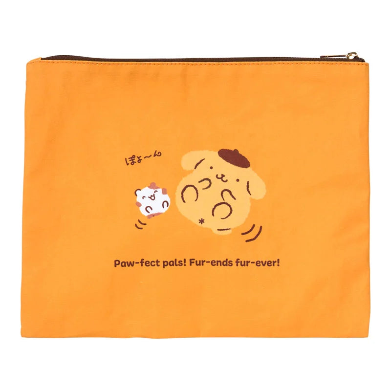 Sanrio Pompompurin Set of 2 flat pouches (Purin and Muffin Nakayoshi Time)
