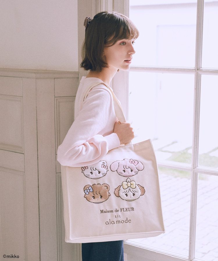 [Limited] Maison de FLEUR x Mikko Illustrations「Lil ala mode」 Square tote bag