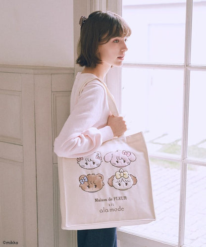 [Limited] Maison de FLEUR x Mikko Illustrations「Lil ala mode」 Square tote bag