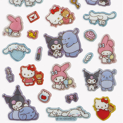 Sanrio Characters  Resin filling Sticker with glitter (Always together)