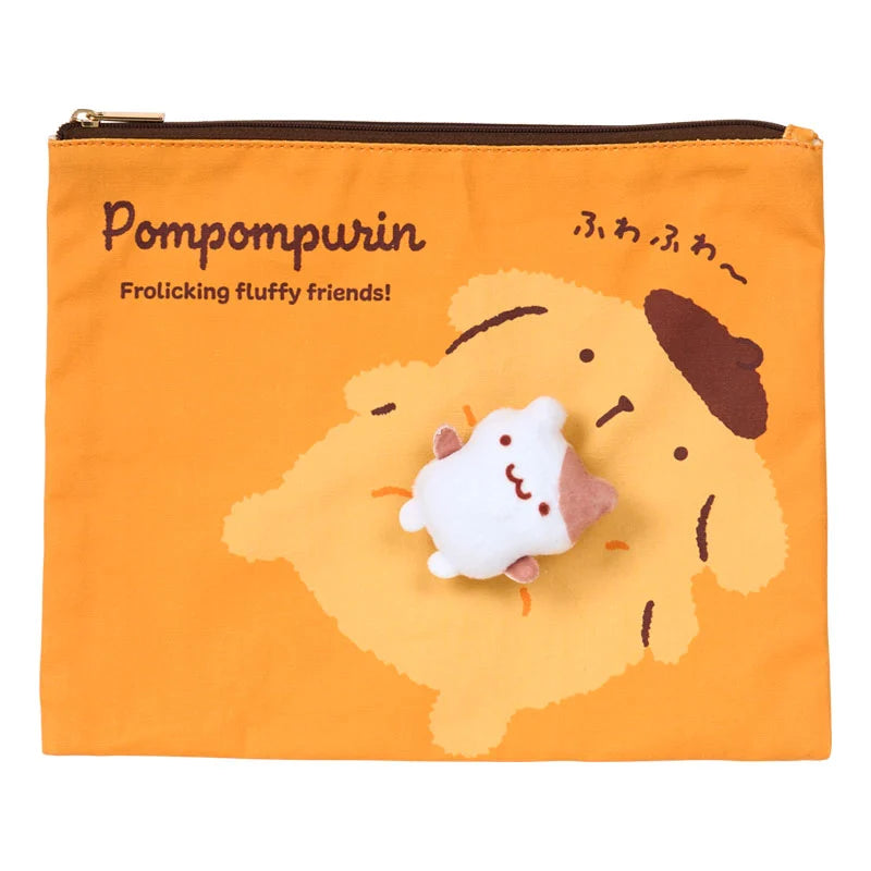Sanrio Pompompurin Set of 2 flat pouches (Purin and Muffin Nakayoshi Time)