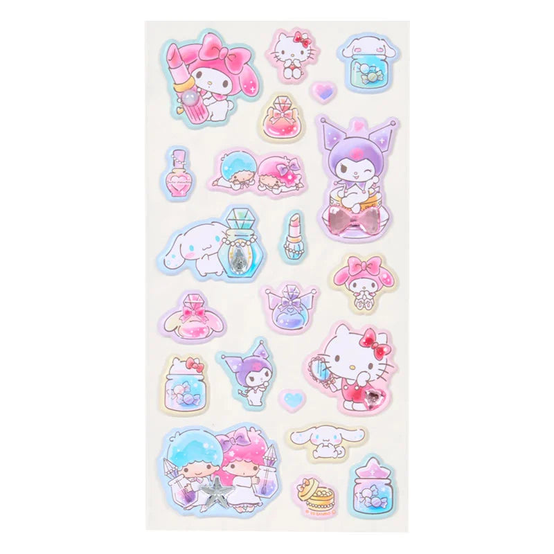 Sanrio Characters Jewel Marshmallow Stickers (White)