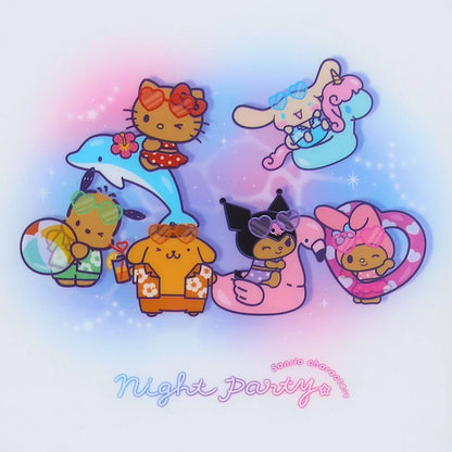 Sanrio 6 zippered clear file pockets (night party)