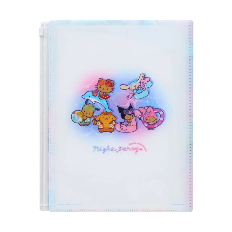 Sanrio 6 zippered clear file pockets (night party)